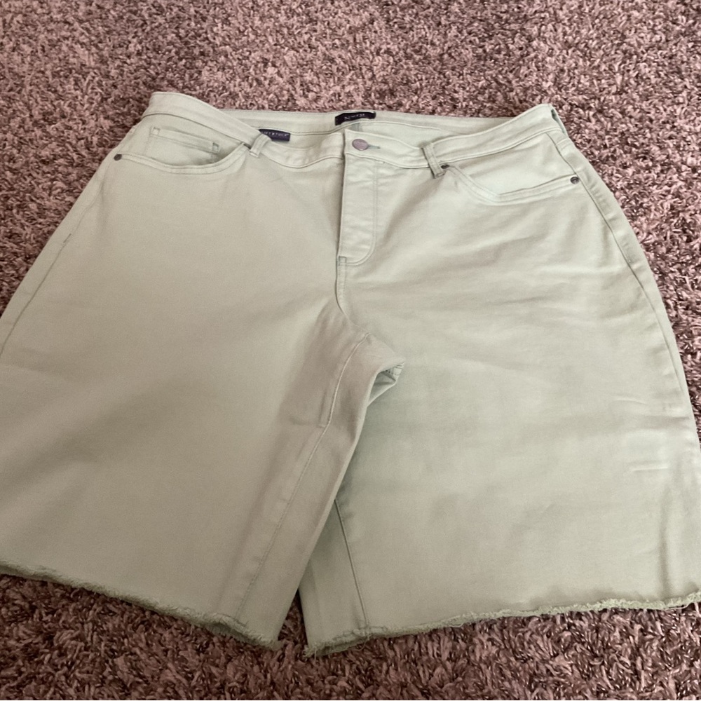 NYDJ Denim Jean Shorts Lime Green 16W